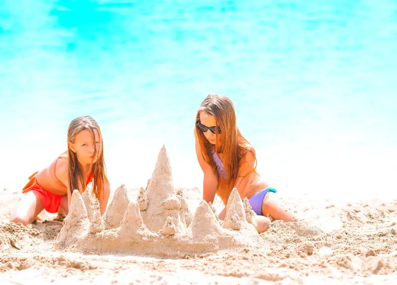 sand building with kids