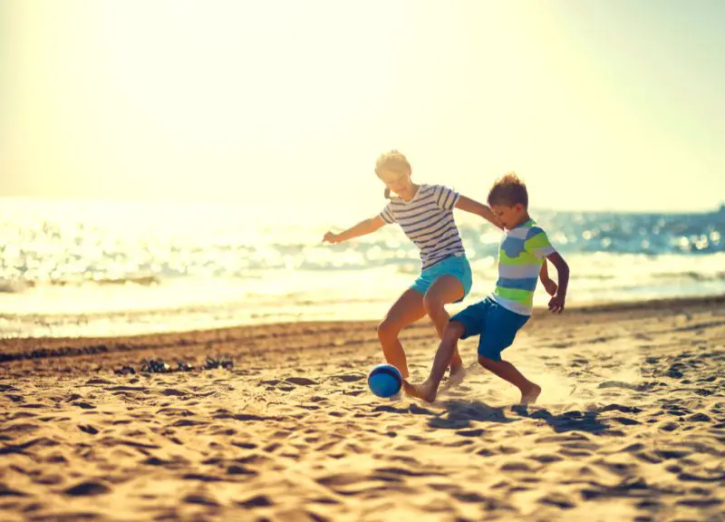 Beach Soccer activity with kids