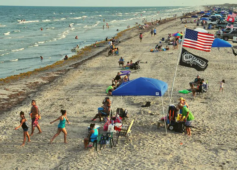People at the beach, Texas USA