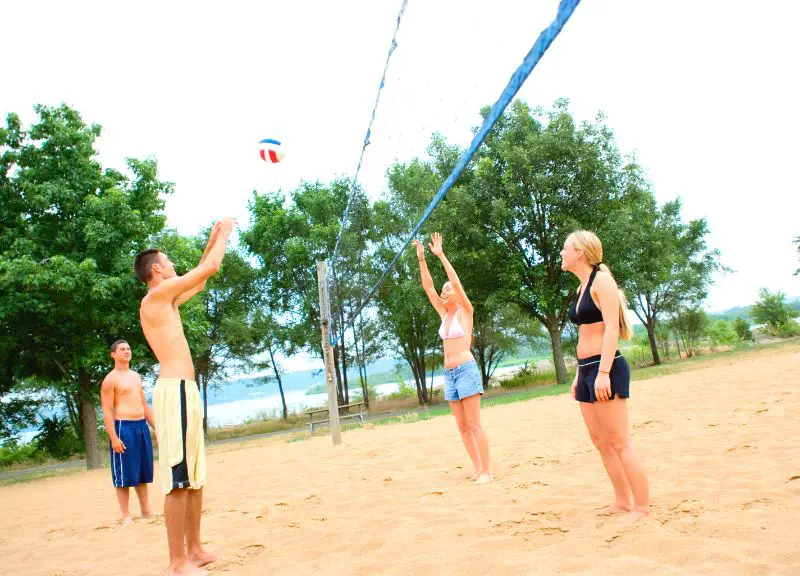 beach volleyball with kids