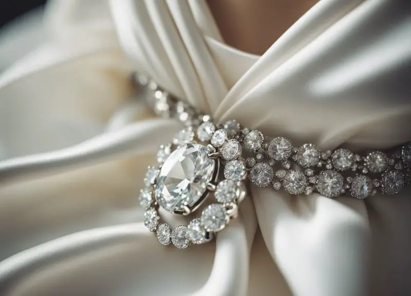 A necklace can add sparkle to the bride's mother's outfit.